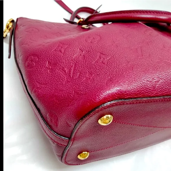 Auth Louis Vuitton LV Shoulder Bag M50638MAZARINE PM Red Monogram Empreinte